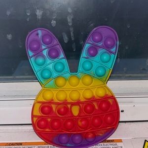 Rainbow Easter rabbit pop it